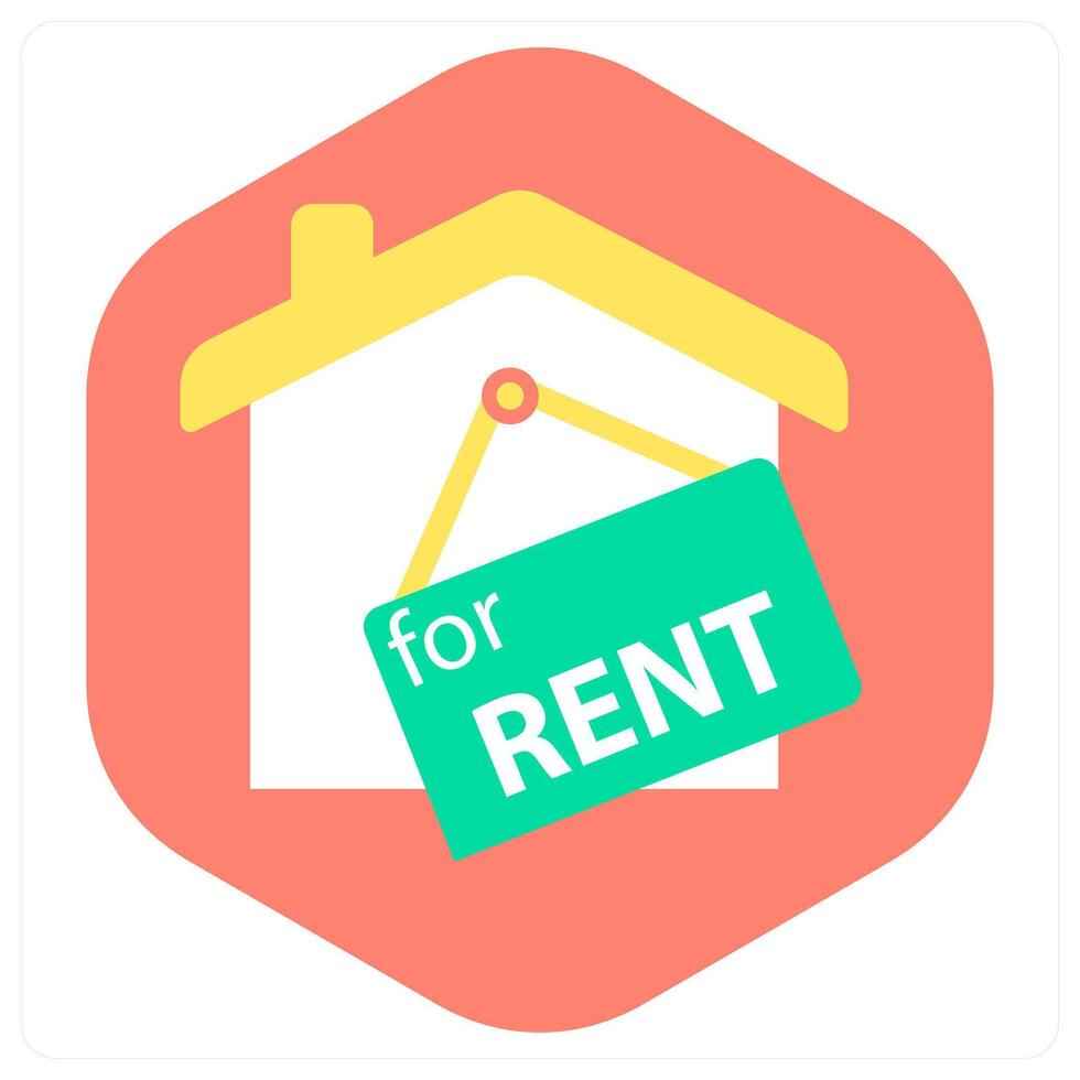 House For Rent and home icon concept vector