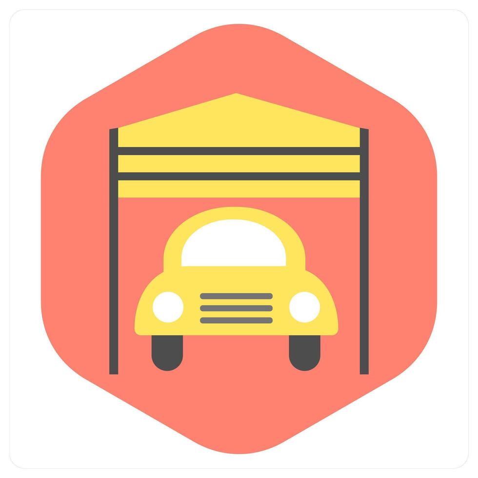 Garage and gate icon concept vector