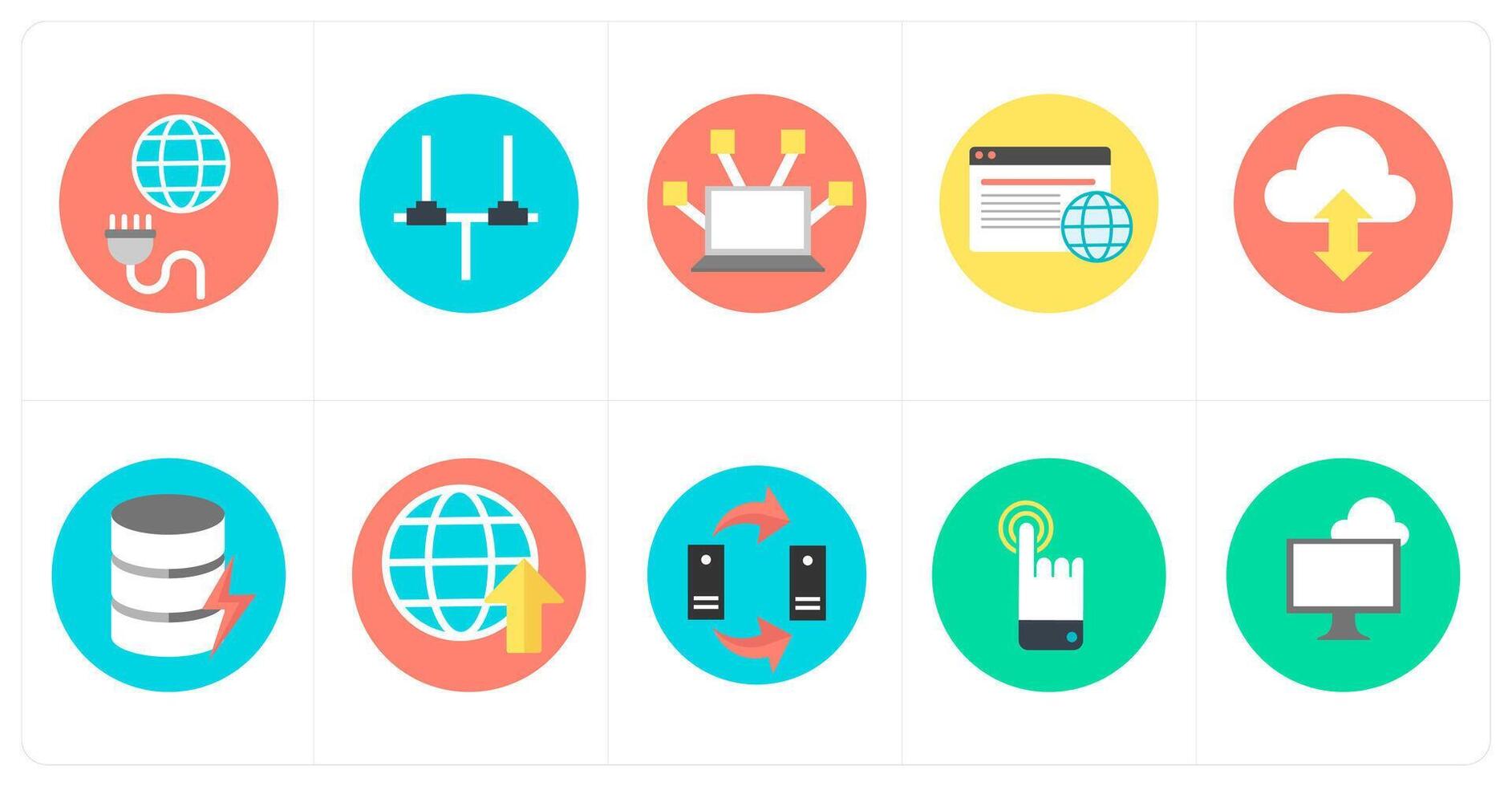 A set of 10 mix icons as global connection, network, computer network vector
