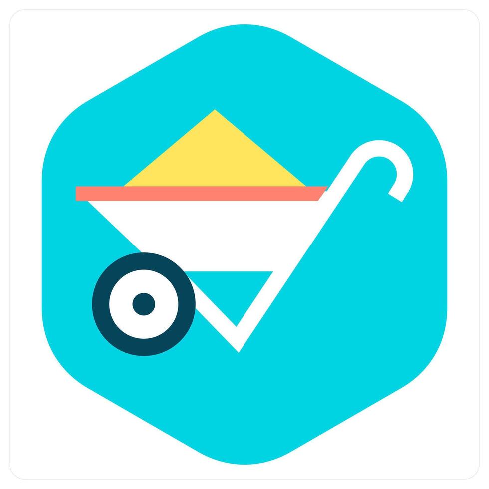 Wheel Barrow and tools icon concept vector