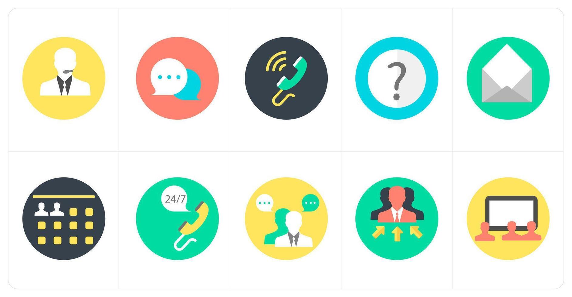 A set of 10 mix icons as customer support, message, wifi calling vector