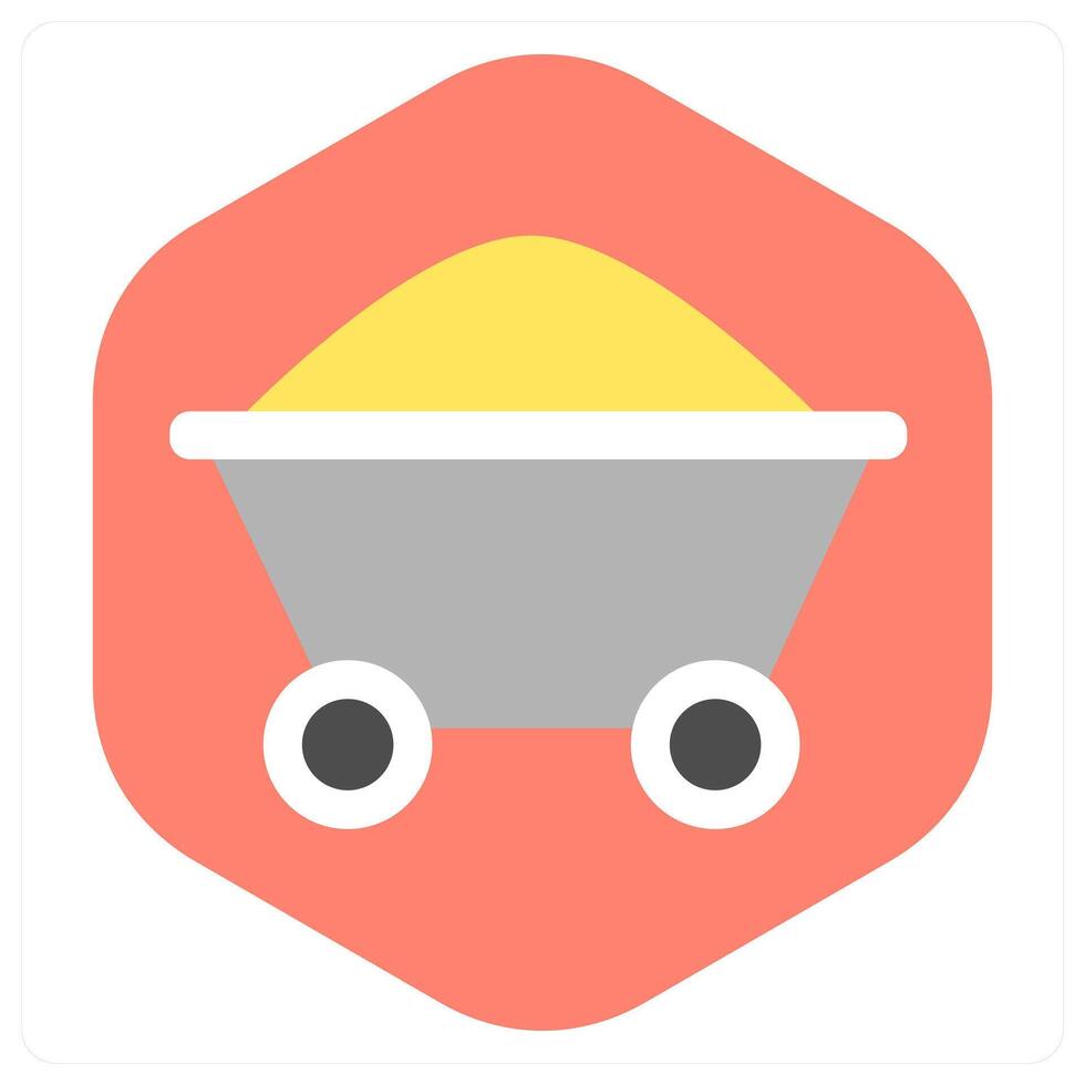 Wheel Barrow and tools icon concept vector