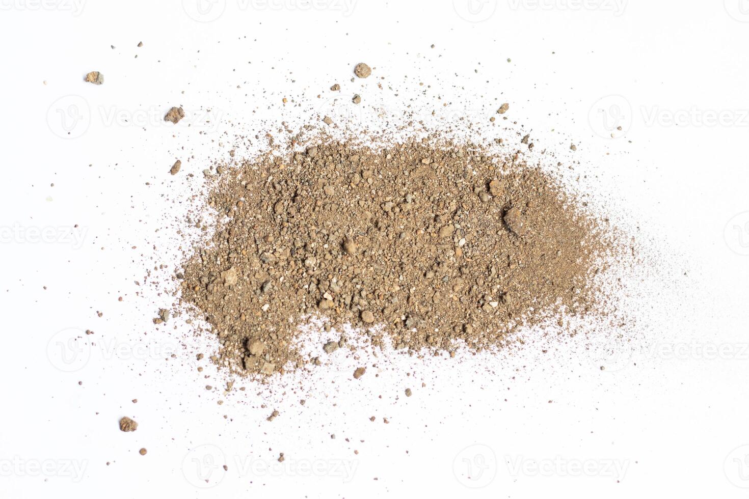 pile of soil isolated on white background photo
