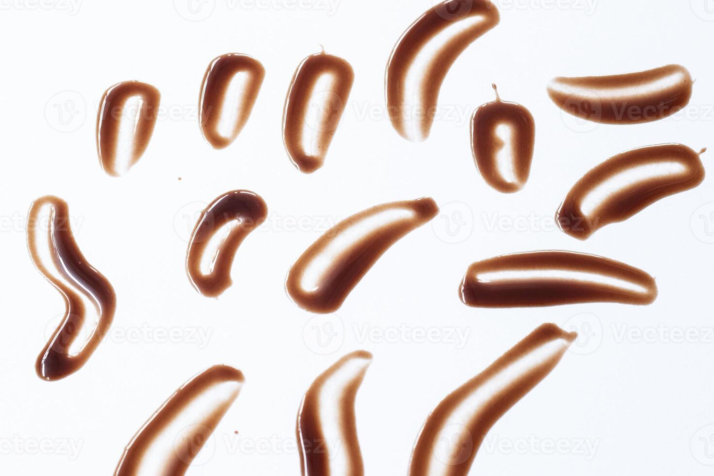 Cream chocolate spreading isolated on white background, with clipping path, top view photo