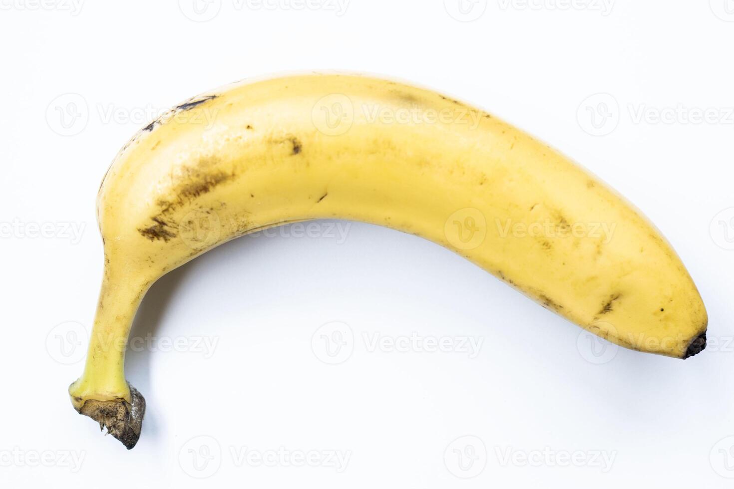 Ripe yellow banana isolated on white background photo