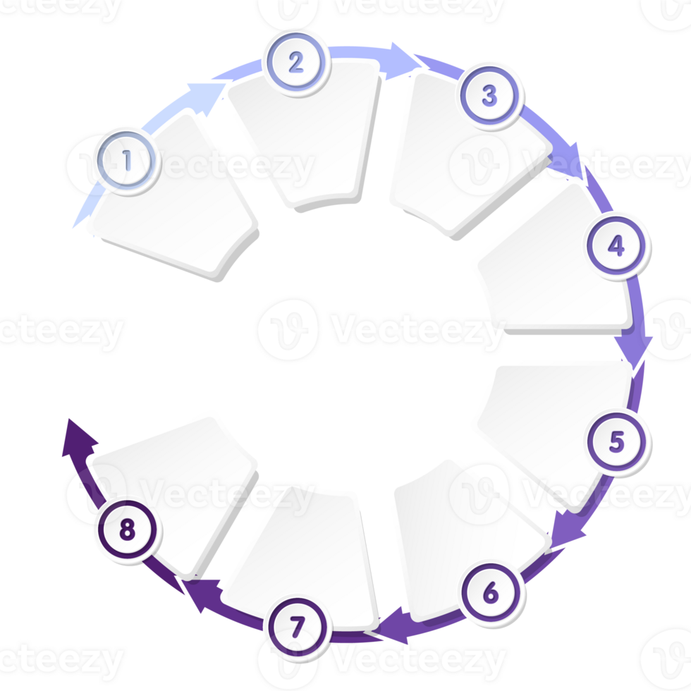 Infographic with 8 steps, process or options. png