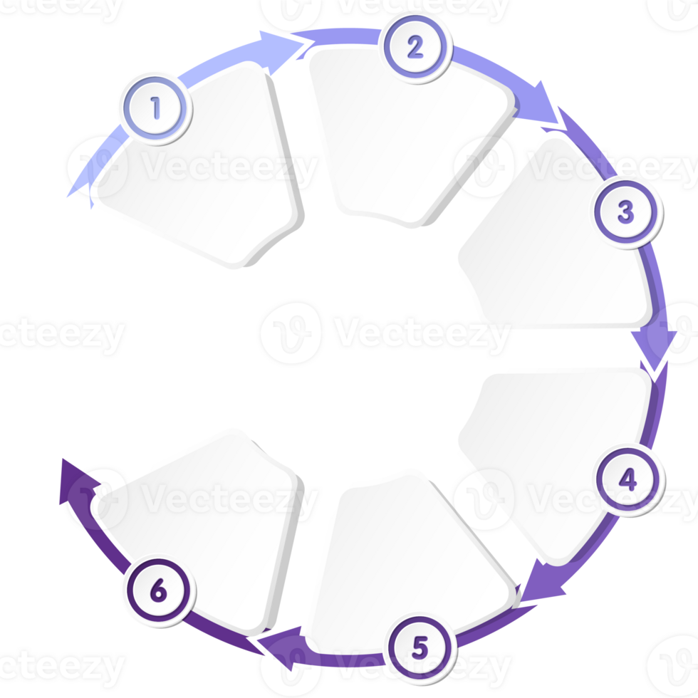 Infographic with 6 steps, process or options. png