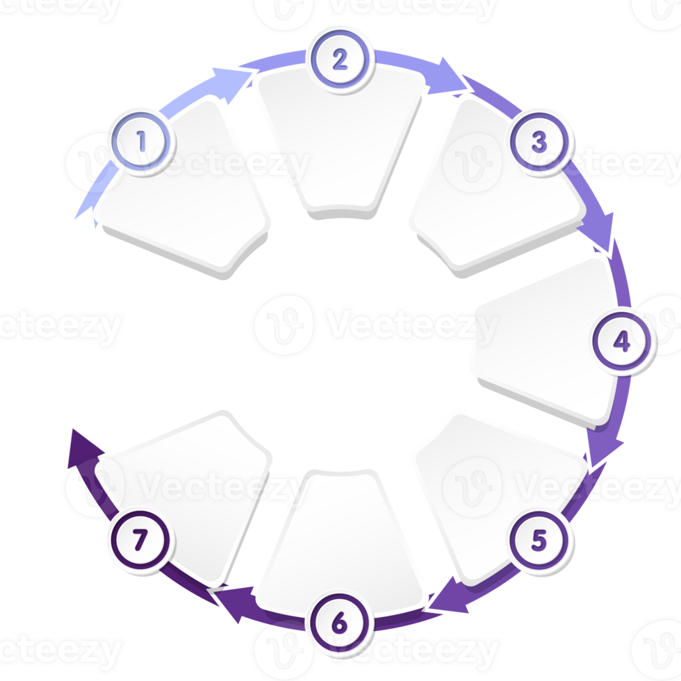 Infographic with 7 steps, process or options. png