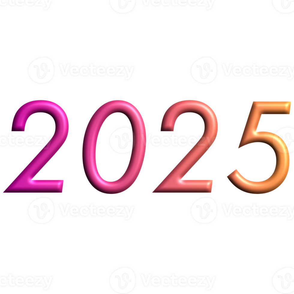 Stylized 2025 new year letter png