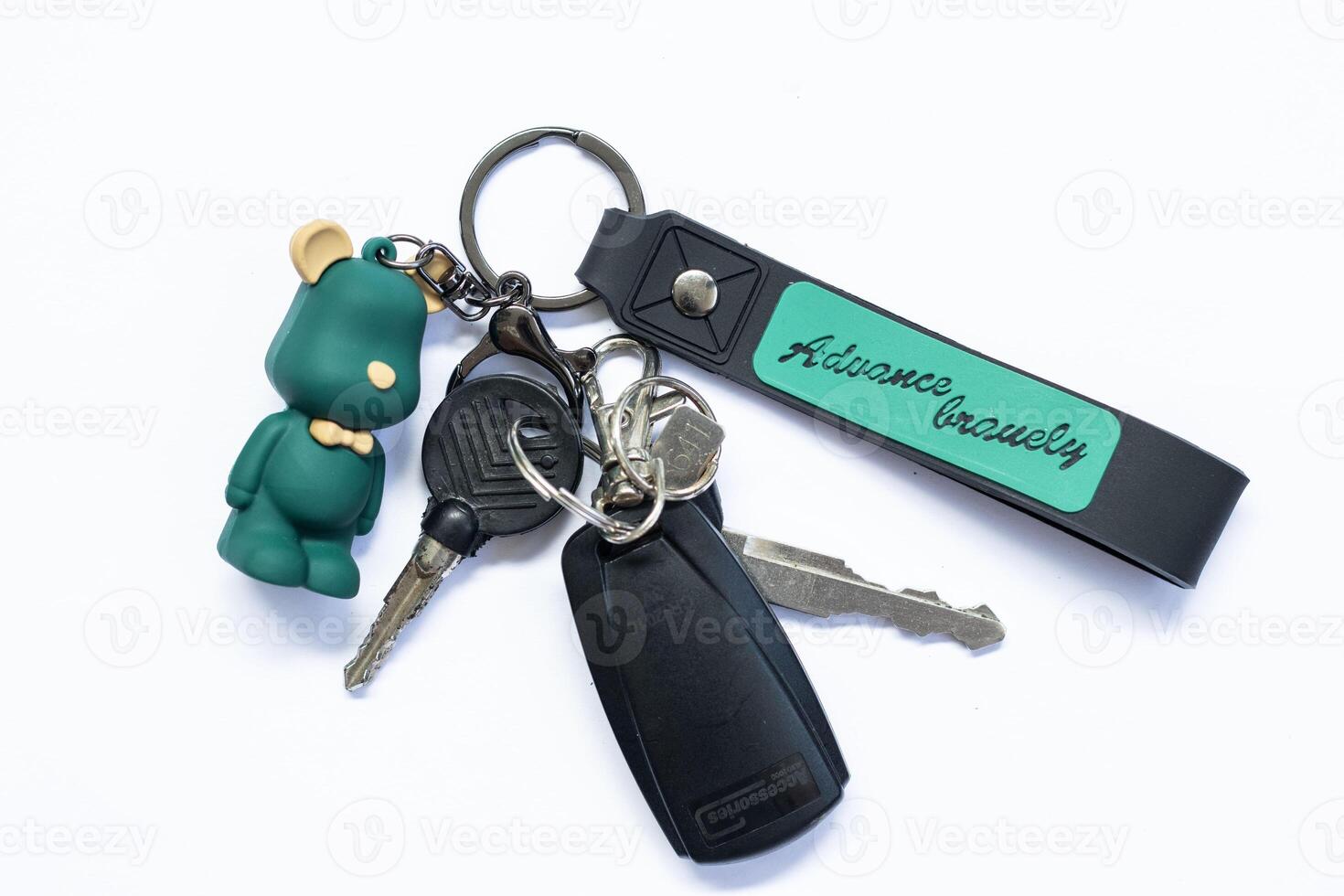 Car keys, isolated on white background, clipping path included. photo