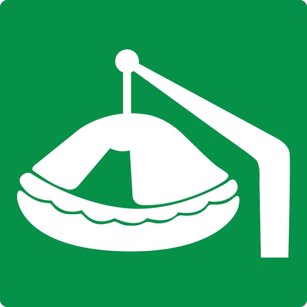 Davit launched liferaft. Green sign liferaft. Liferaft locations intended for evacuation persons in case emergency a vessel or other object. Organization evacuation in emergency conditions. Iso 7010. vector