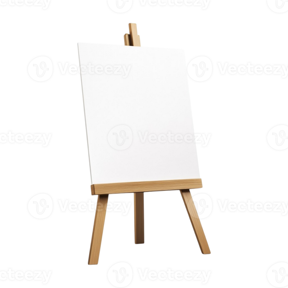An easel with a blank white board on it png