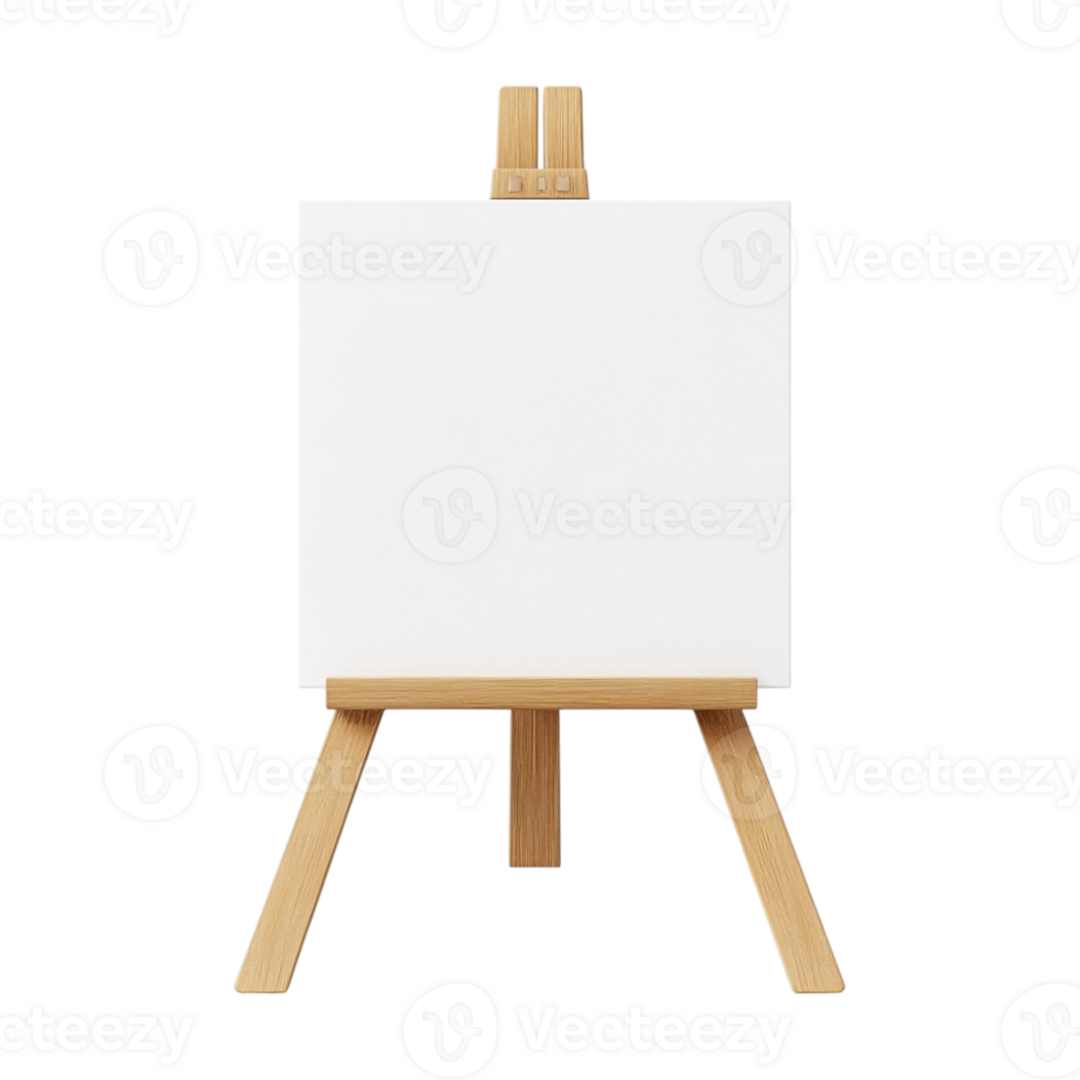 An easel with a white canvas on it png