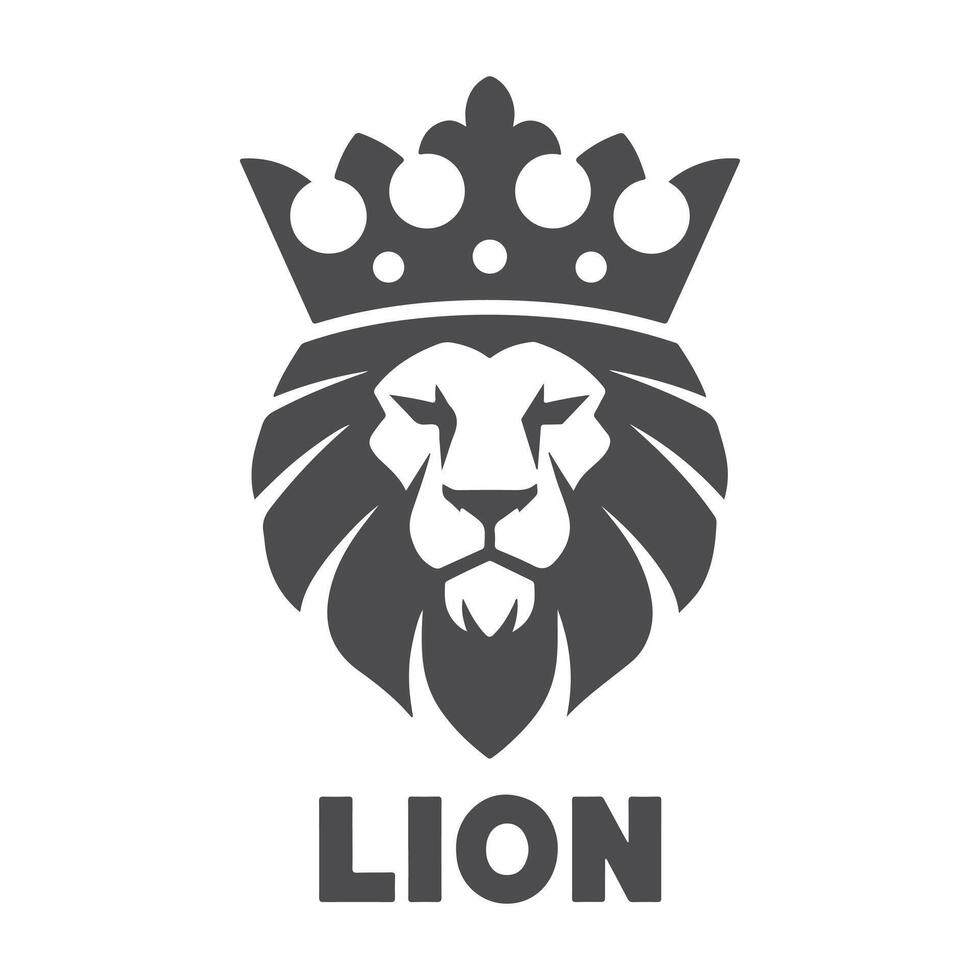A majestic lion head silhouette icon, defined by its flowing mane and intense expression, embodying courage, authority, and untamed grace vector