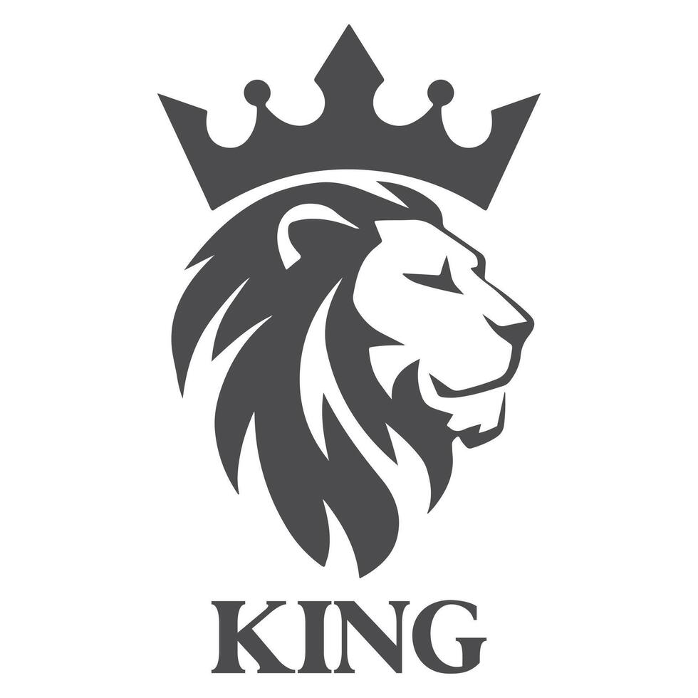 A lion head silhouette icon, showcasing a bold mane and fierce gaze, symbolizing leadership, strength, and majestic power vector
