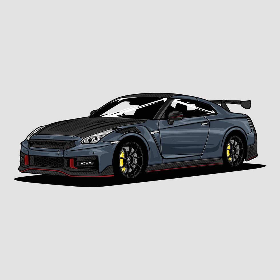 Perspective view car illustration for conceptual design vector