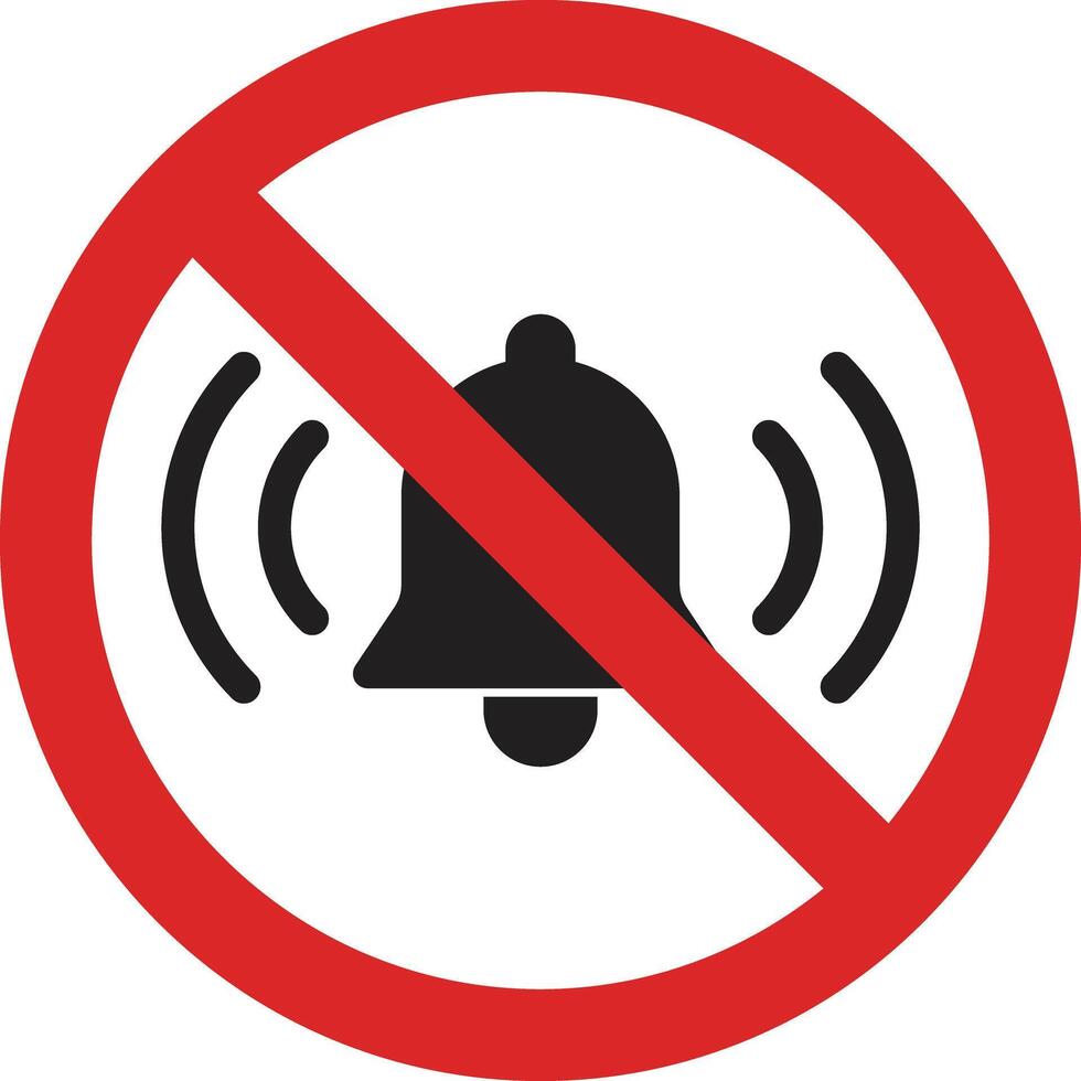 No bell sign isolated on white background . Notification prohibition sign . Mute notification icon vector