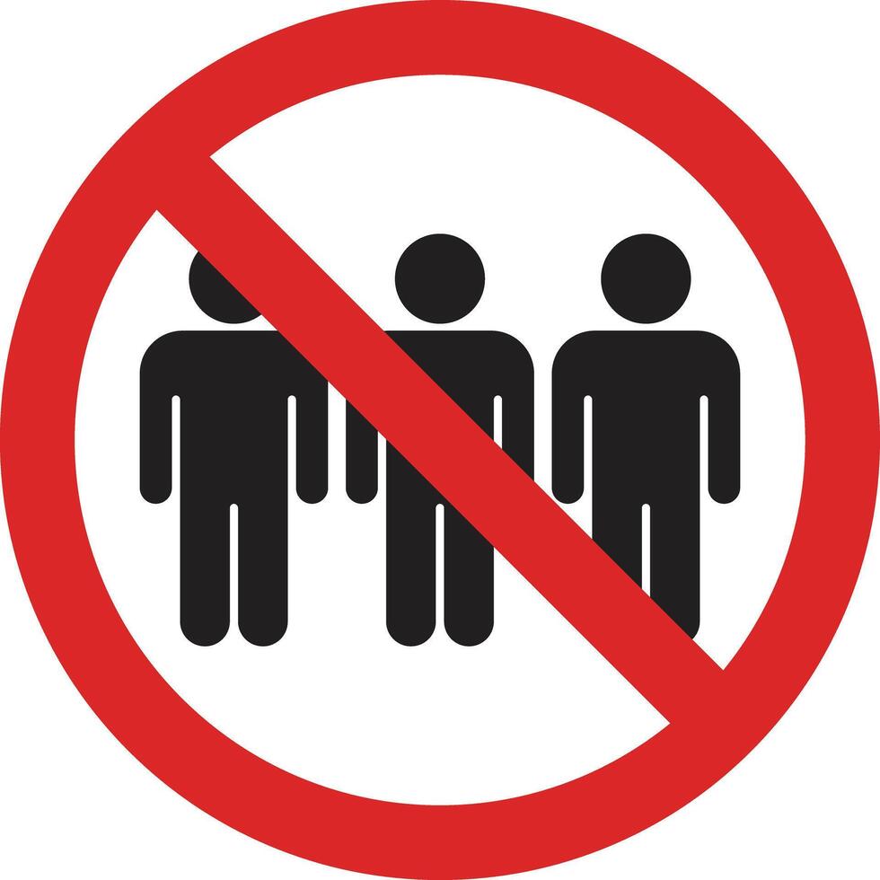 No public meetings sign isolated on white background . No gathering sign . illustration vector
