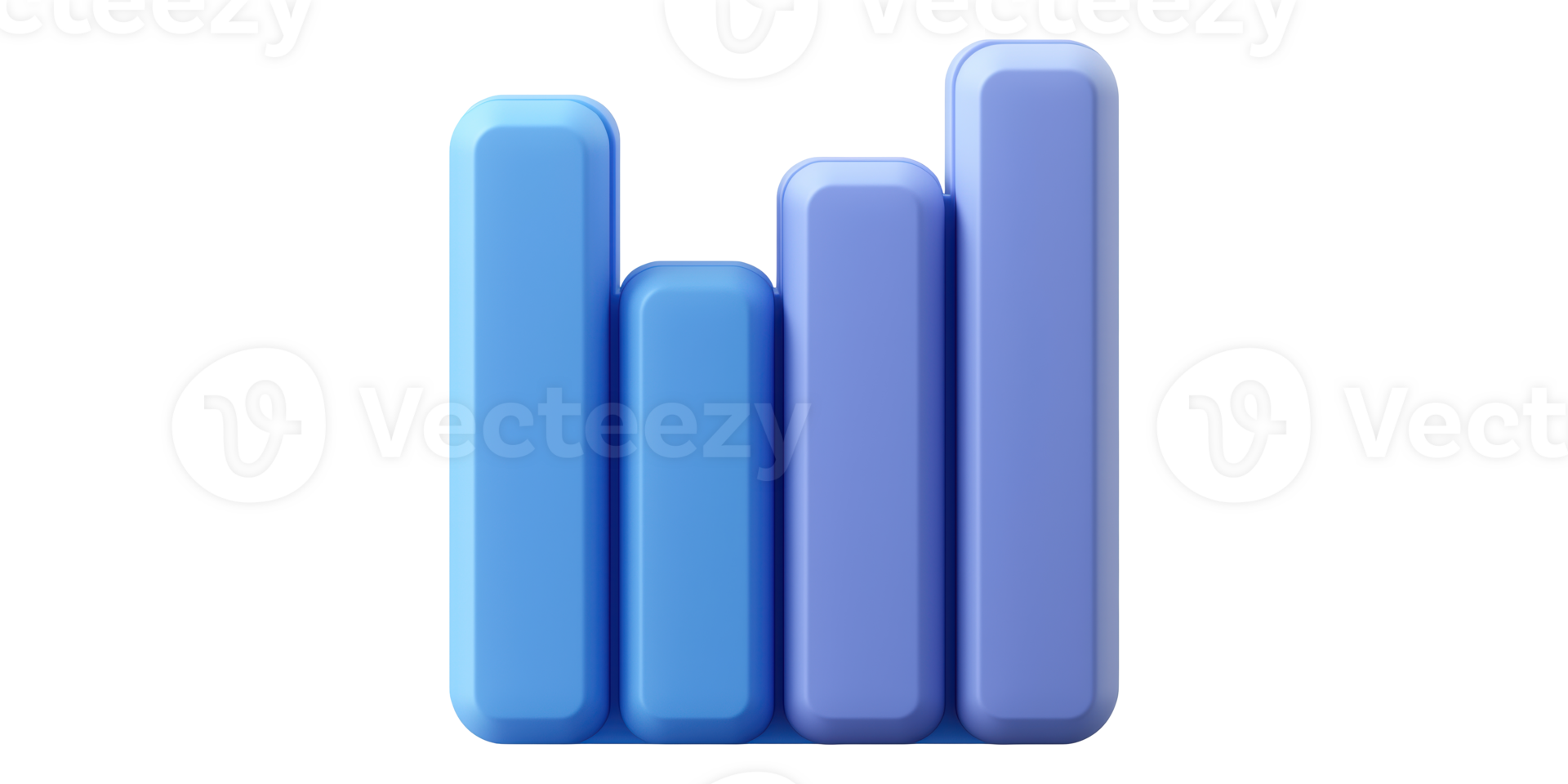 Blue and purple bar graph chart isolated on transparent background png