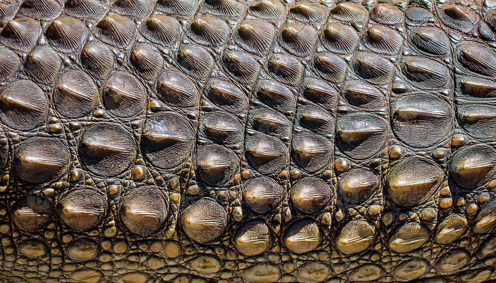 close-up detailed texture of crocodile skin with natural scales and intricate patterns photo