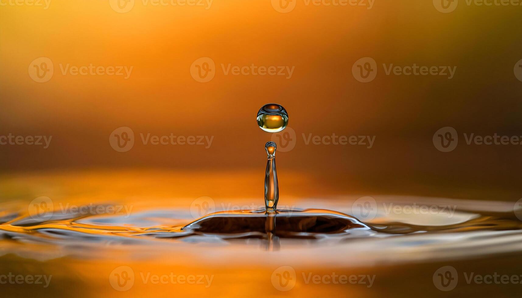 Macro Shot of a Water Droplet Creating Ripples photo