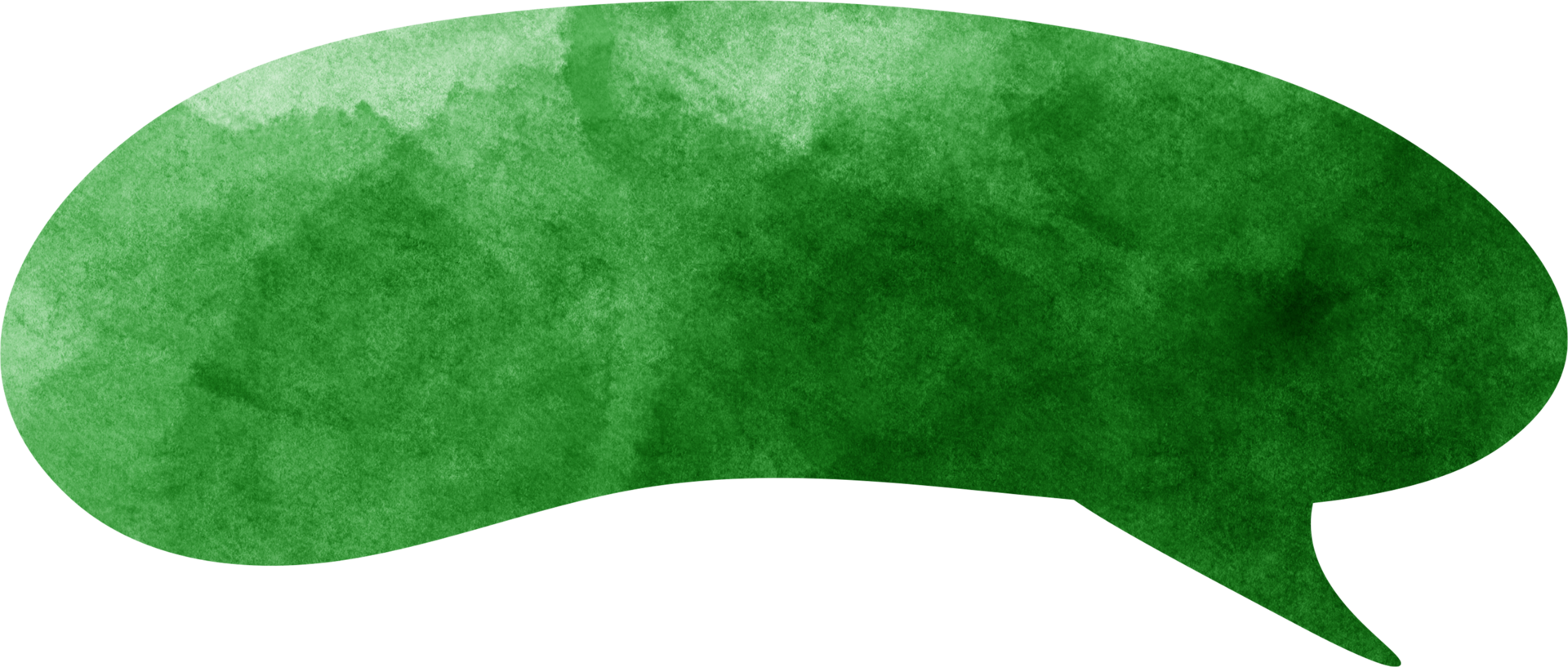 Green watercolor speech bubble illustration png