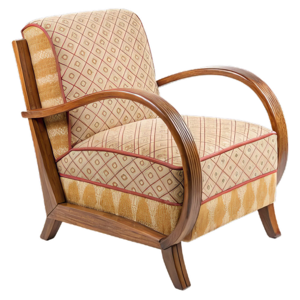 Cozy Retro Chair Isolated on Transparent Background png