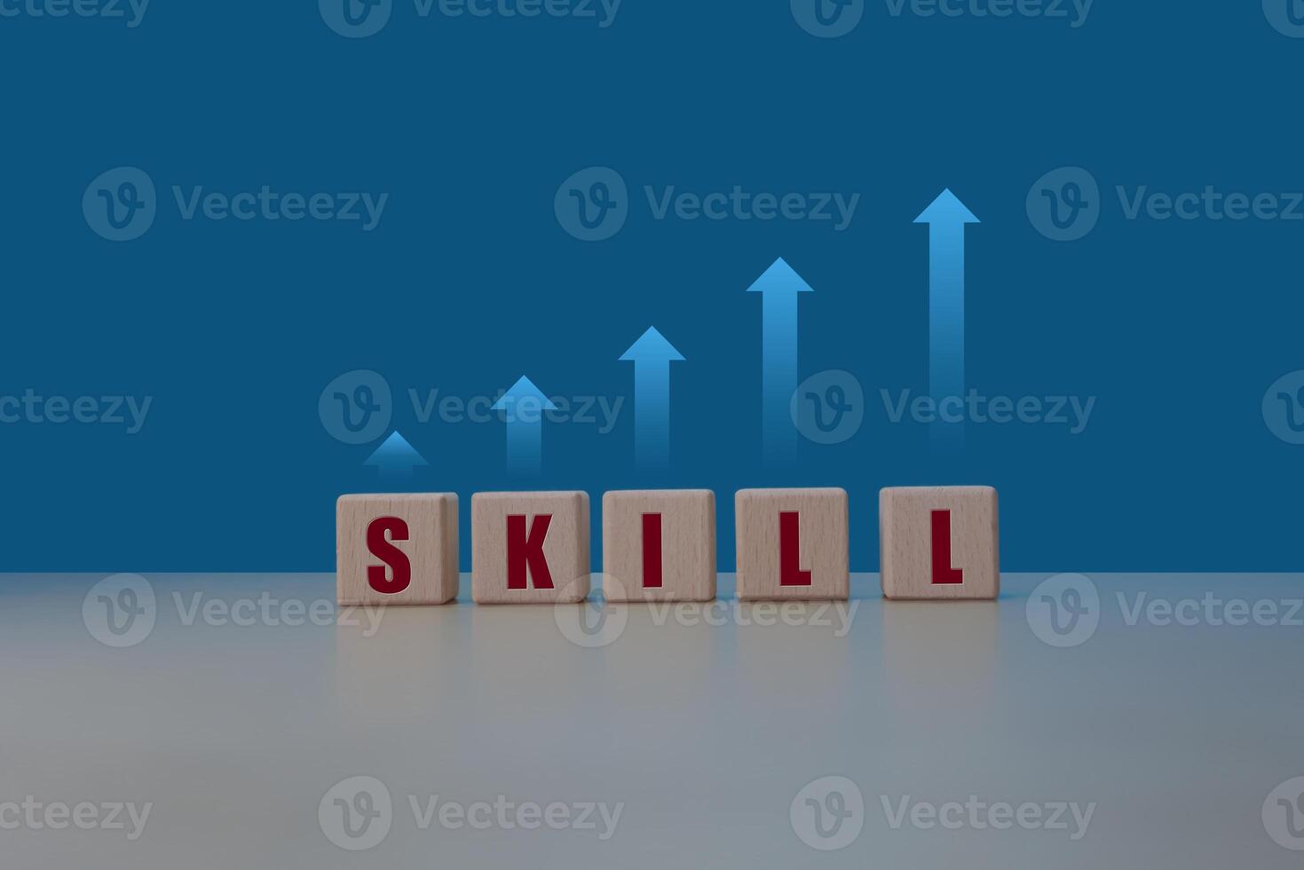Skill text with continuous development and growth photo