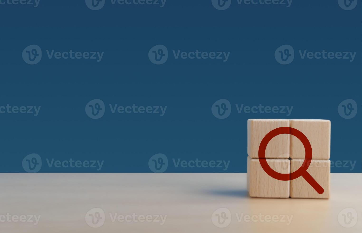 Analysis, magnifying glass icon on empty space photo