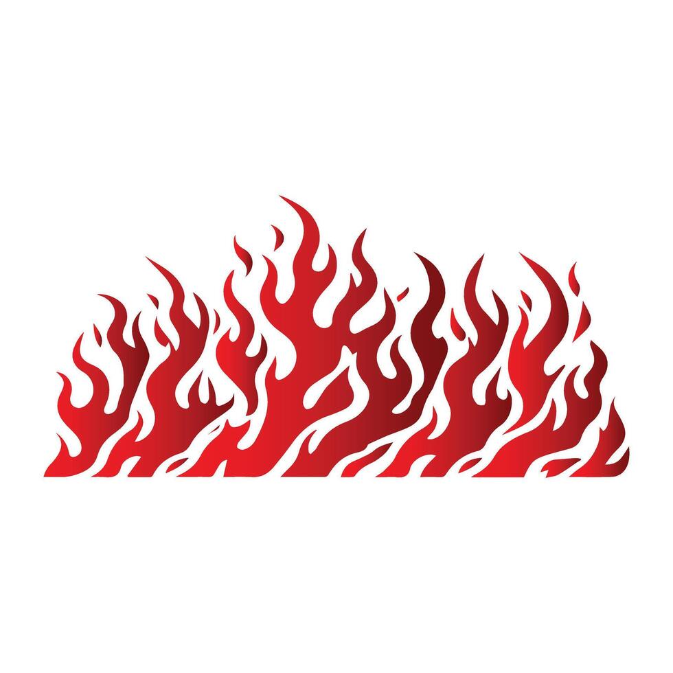 A red fire flame on a white background vector