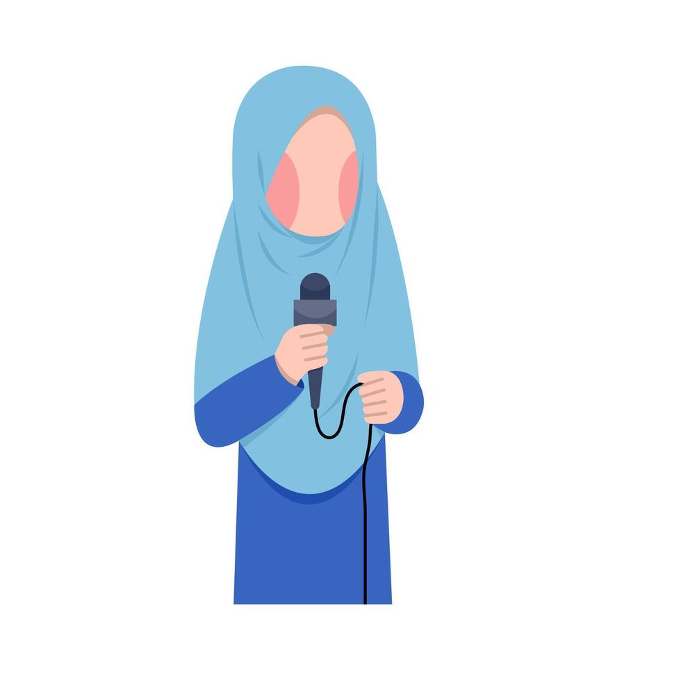 Muslim Journalist Faceless vector