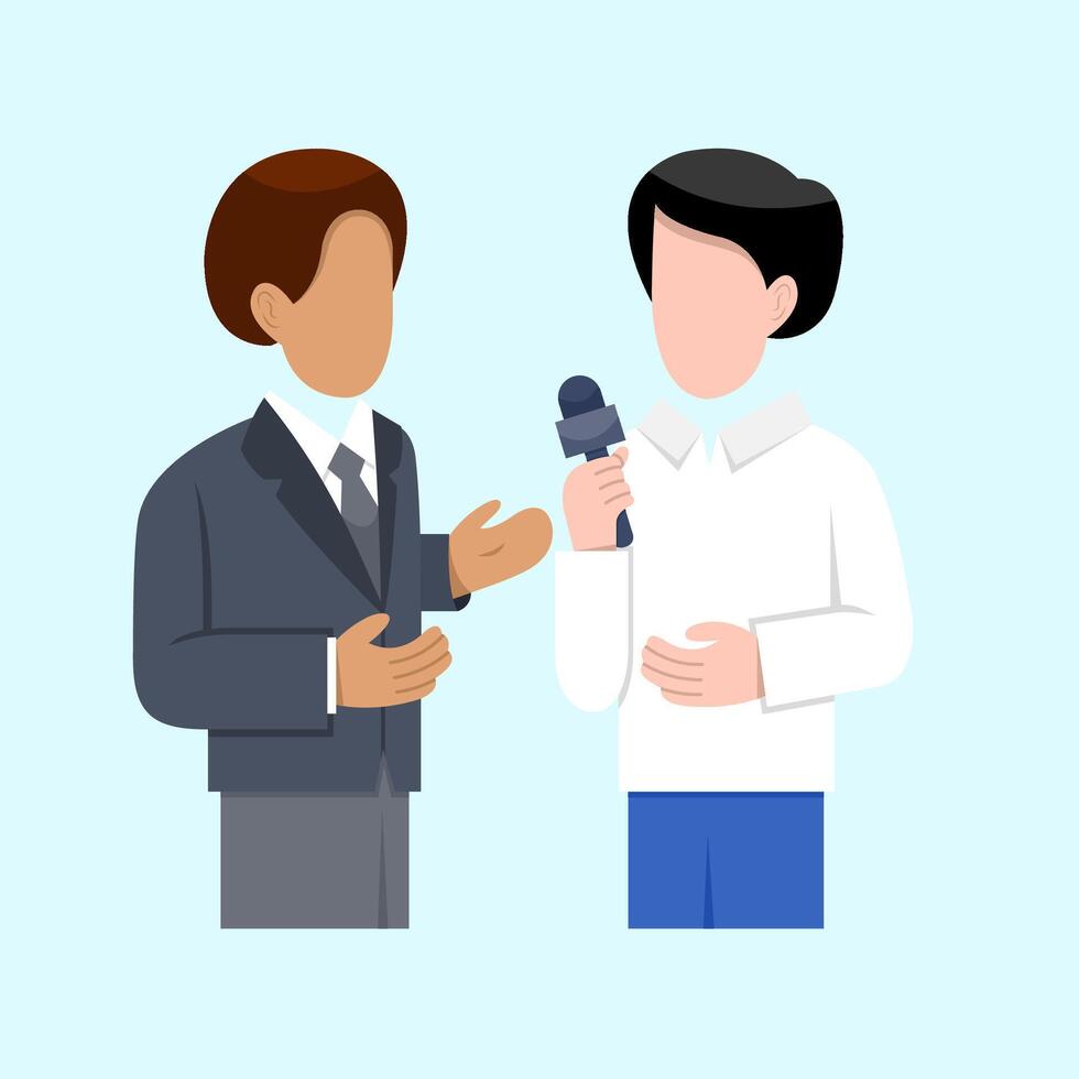 Male Reporter Interviewing vector
