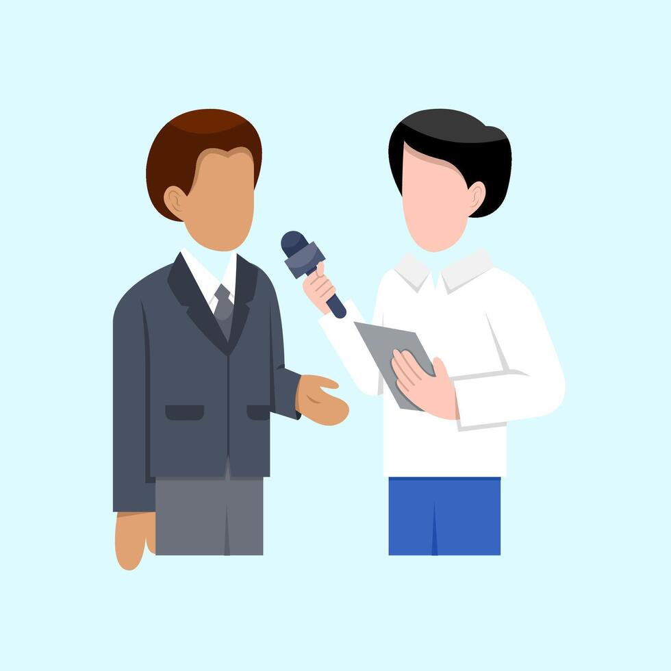 Male Journalist Interviewing vector