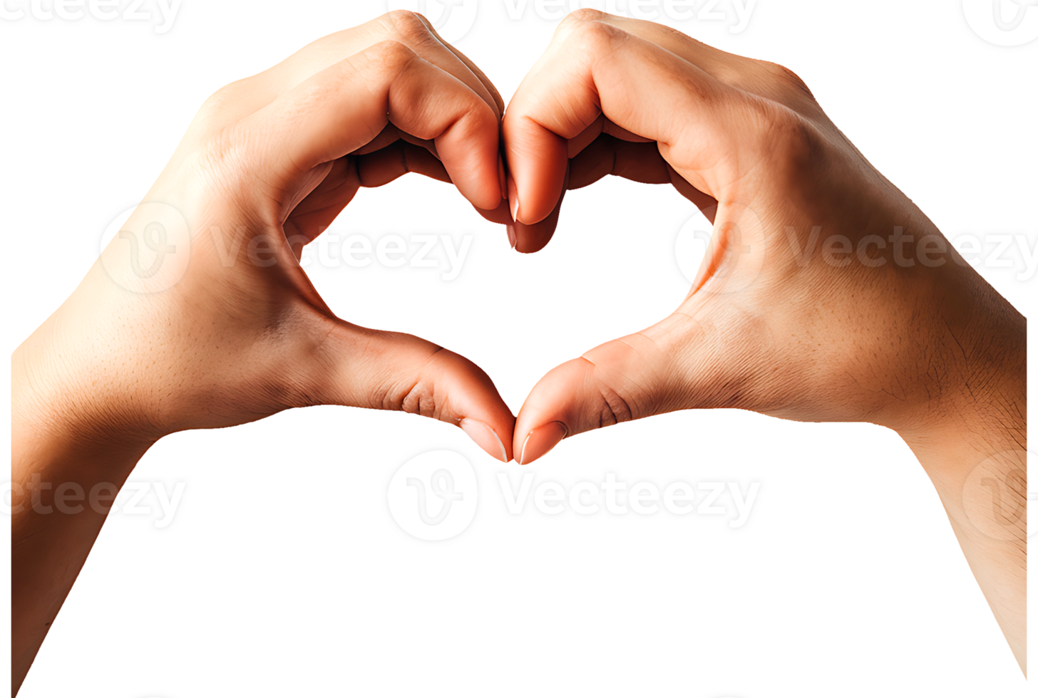 A photograph of two hands forming a heart shape with their fingers png