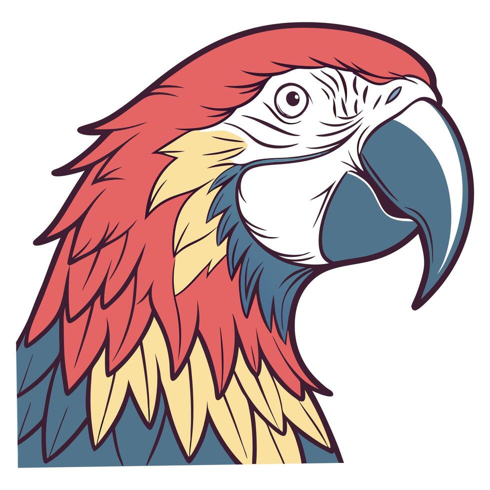 Head of parrot illustration vector