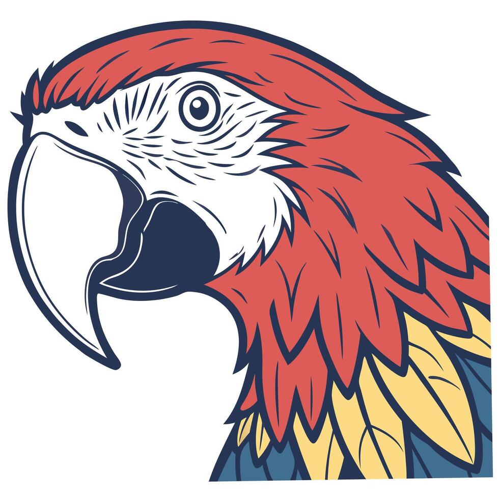 Head of parrot illustration vector