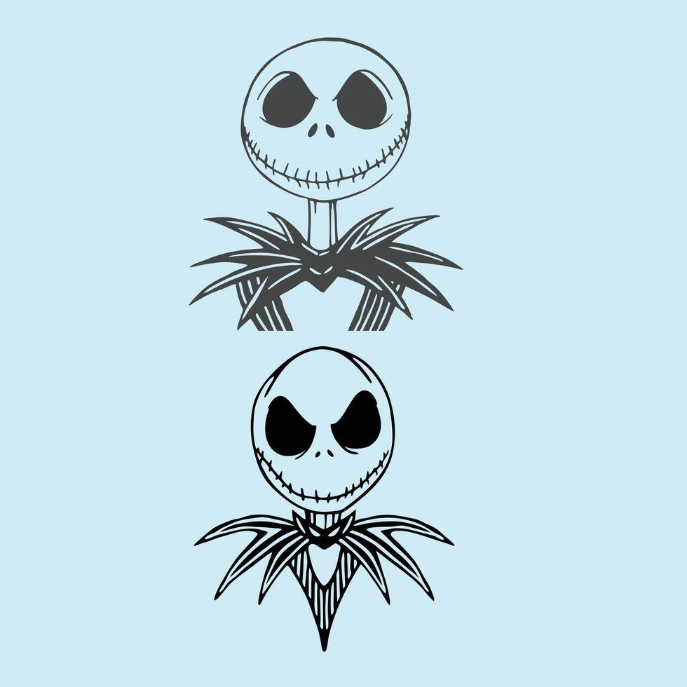 Jack and sally stencils art of black magic vector