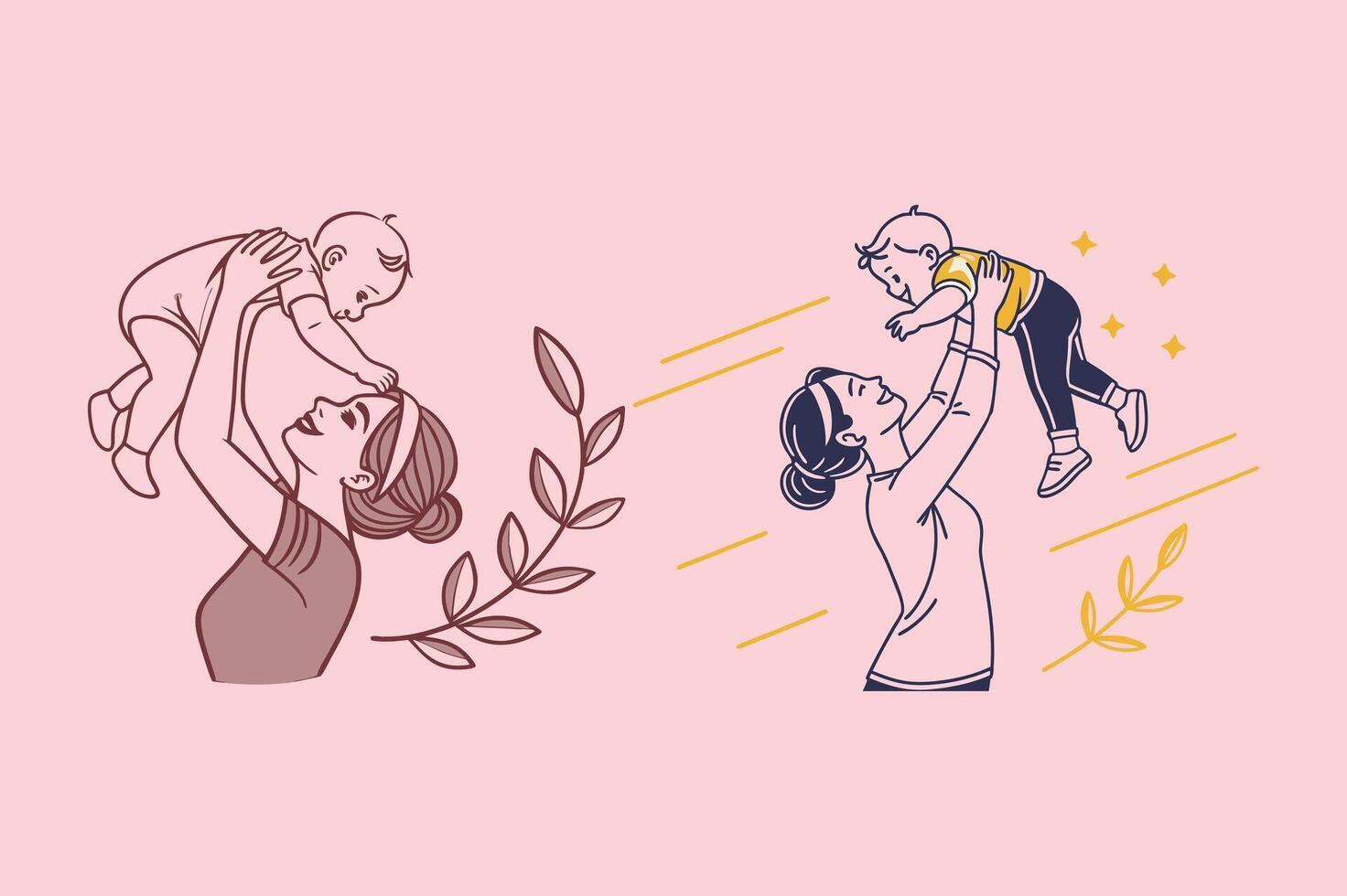 Mother and child, mother and child, mother and child, mother and child, mother and child vector