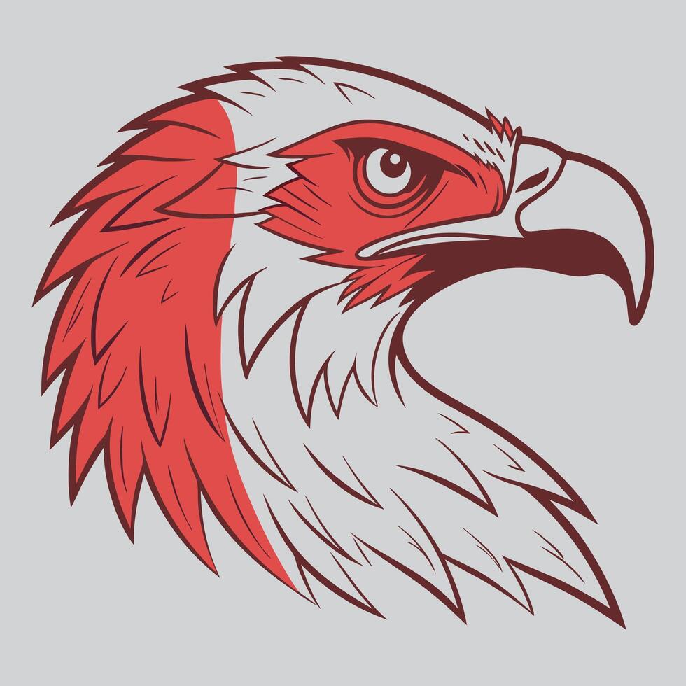 The head of an eagle is shown on a gray background vector