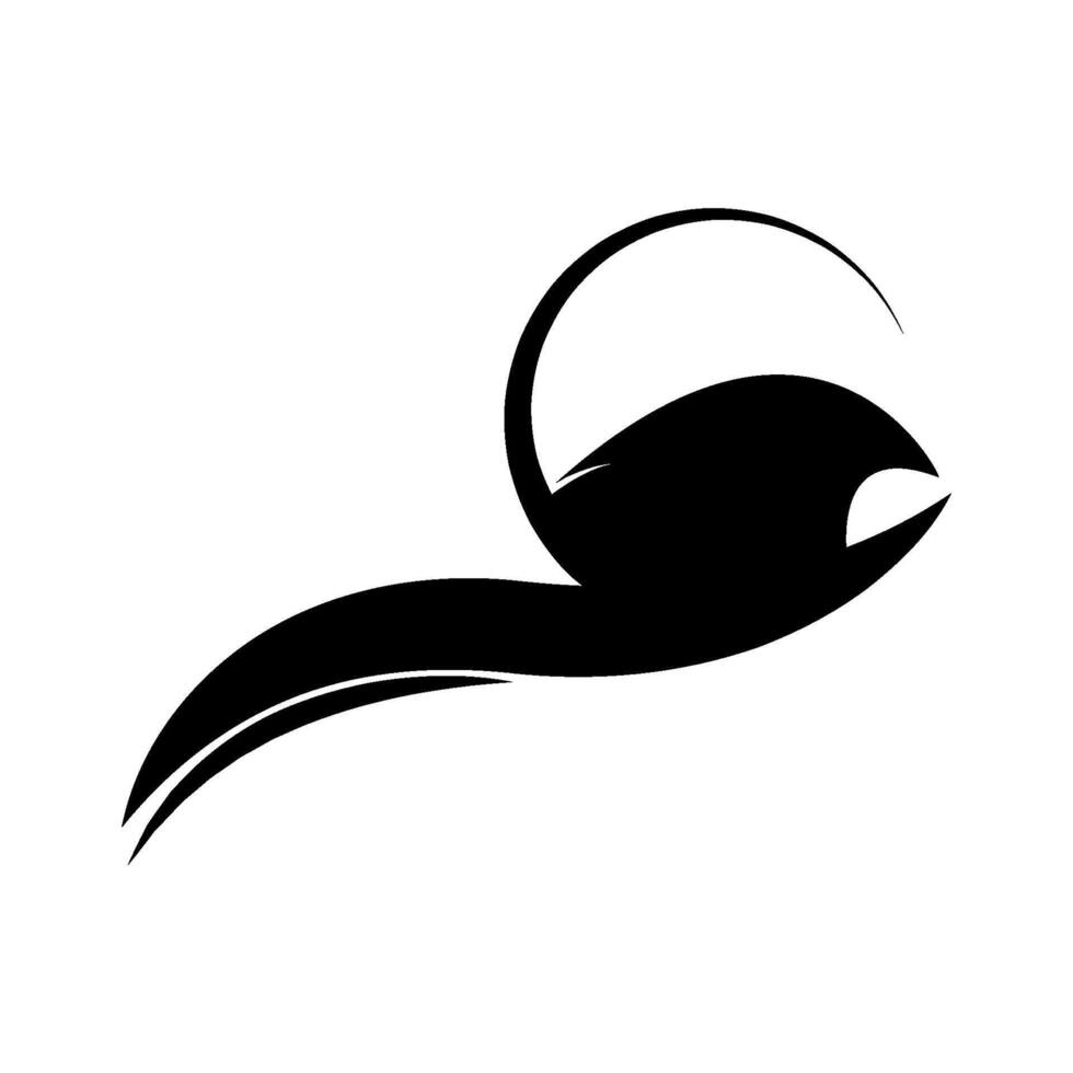black bird wave illustration vector