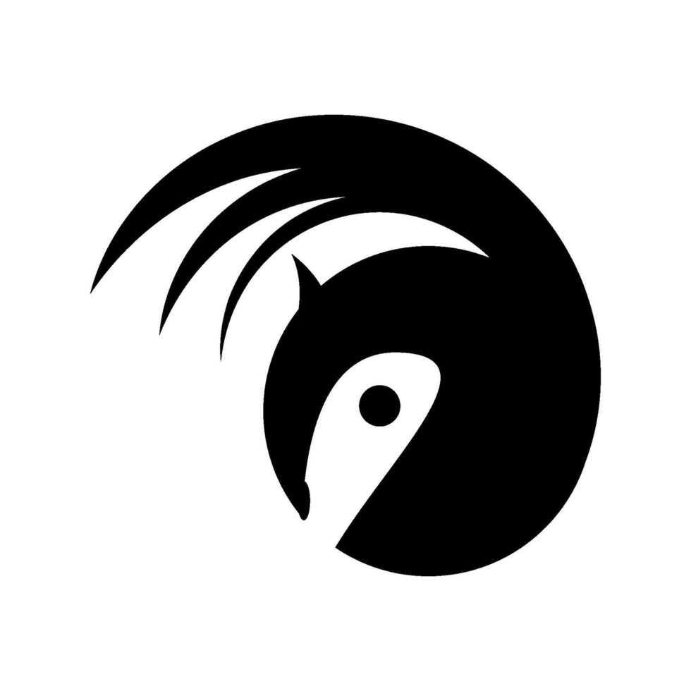 Minimalist Black Bird cool Silhouette Graphic vector