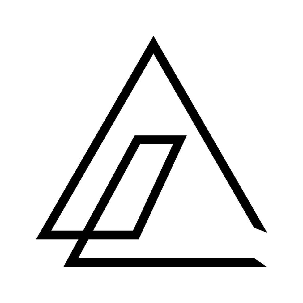 broken triangle line illustration vector