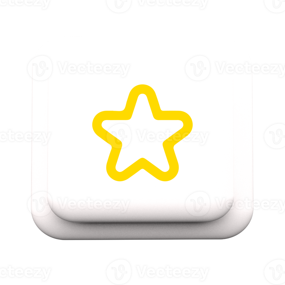 A star icon on a white button png