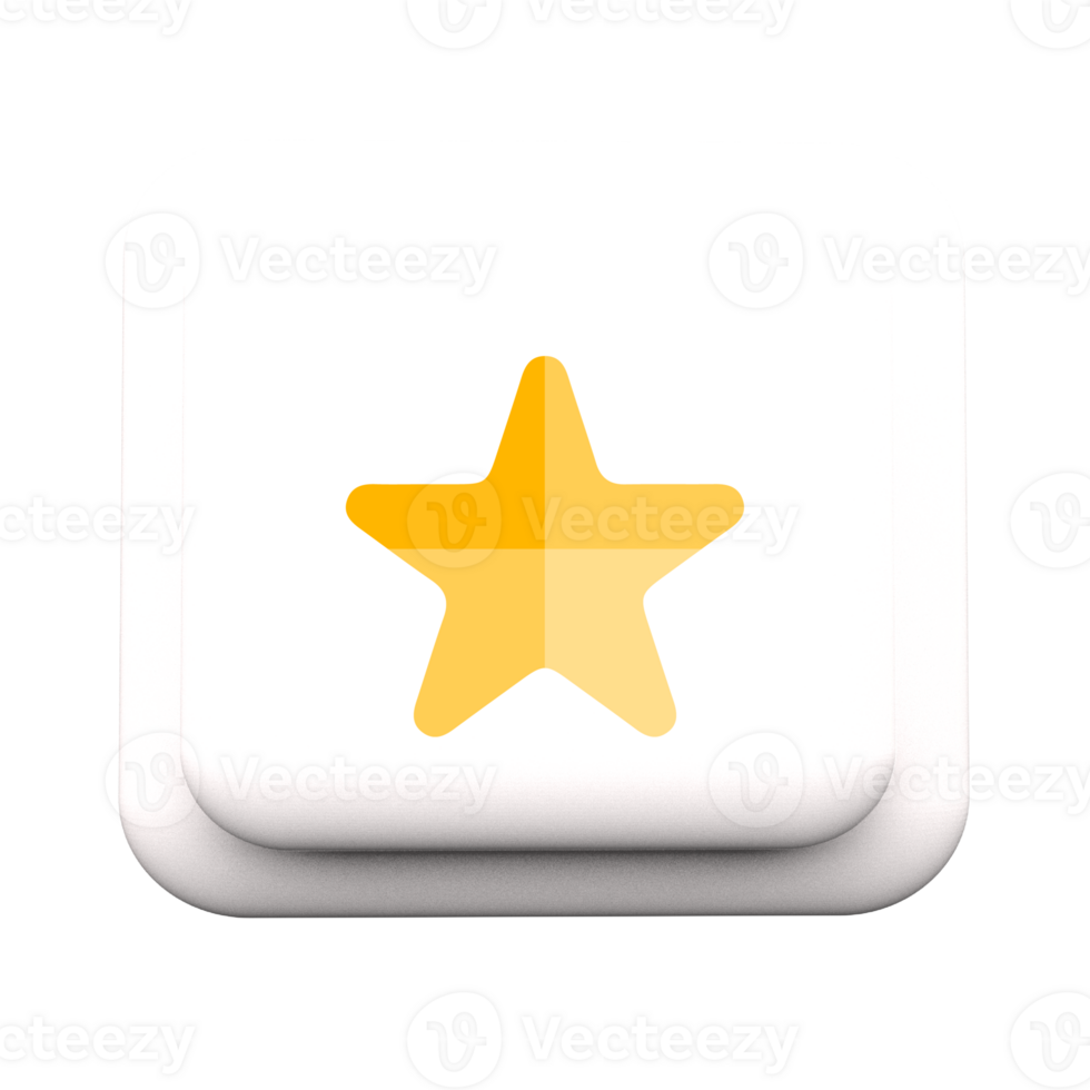 Yellow star icon on a white button png
