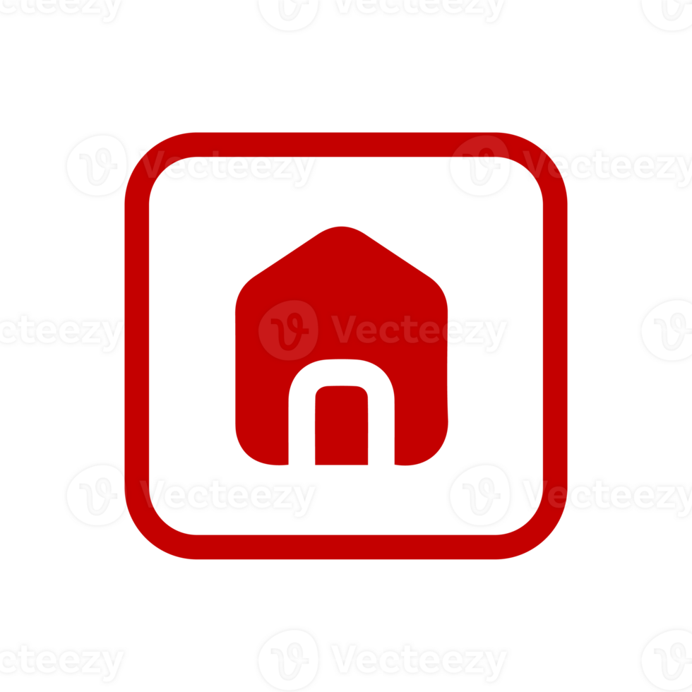 Home page icon red and white png