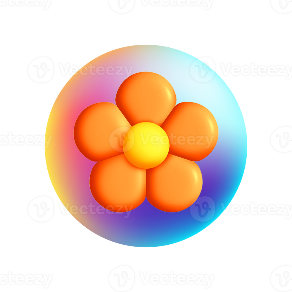 Flower icon on gradient circle png