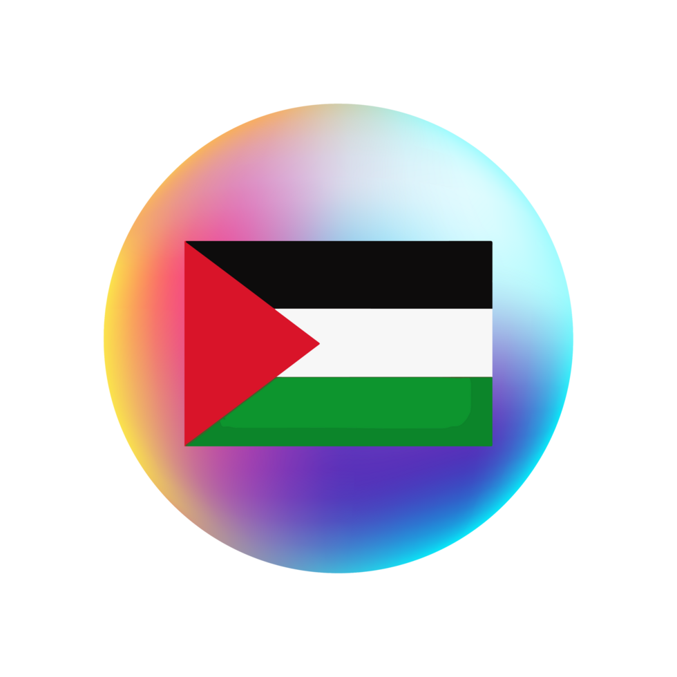 Palestine flag on circle bubble png