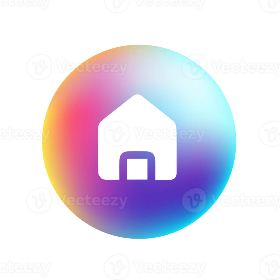 The home icon in a colorful circle png
