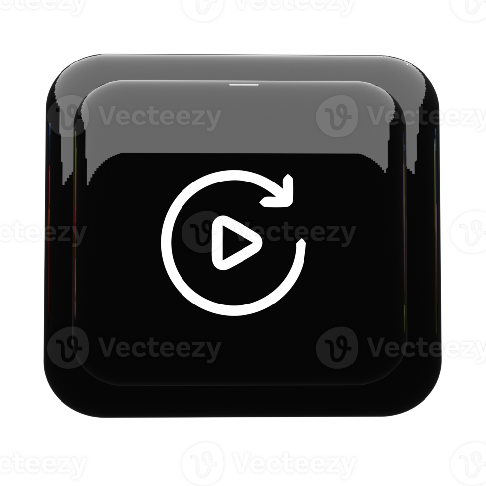 A black button with a white play button png