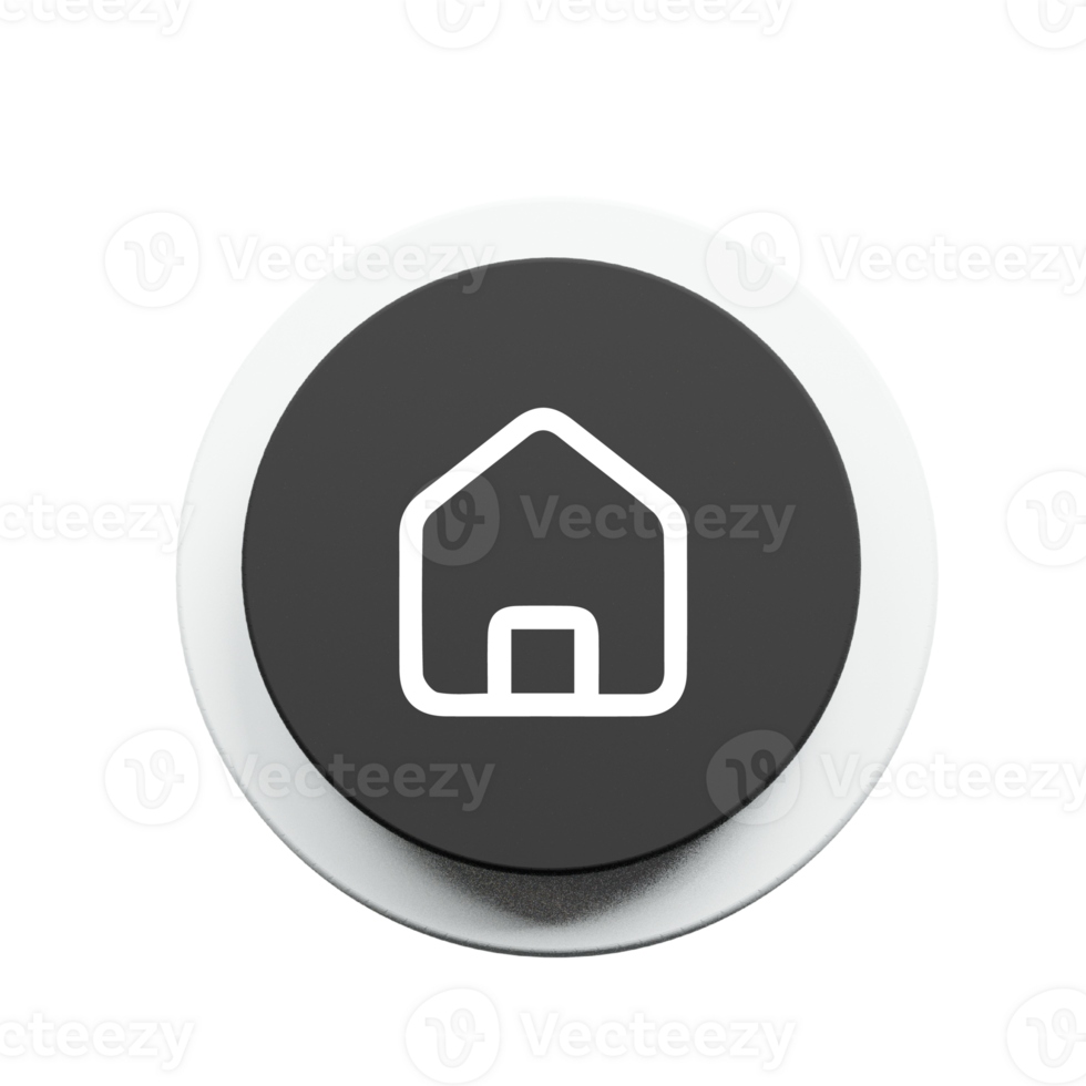 A black button with a house icon on it png